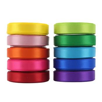 Rainbow Ribbon Solid Color Platter 10 Colors Double Sided Ribbon for Gift Wrapping Happy Birthday Party Decoration
