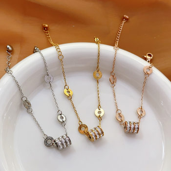 Small waisted titanium steel bracelet women's bracelet 18K gold does not fade European and American ins fashion jewelry bracelet net red explosions