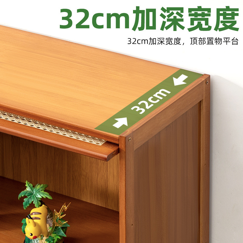 书架书柜置物架带柜门储物柜一体格子柜展示柜落地多层客厅置物柜