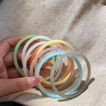 Vintage Glass Imitation Jade Jingle Bell Bracelet Thin Bracelet Litchi Frozen Hanfu Accessories Girl's Best Friend Thin Bracelet