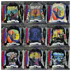 Roughplay Long-Sleeve Cross-Border Full-Print Graffiti Graphic Heavy-Duty Washed Vintage Style Unisex Top Trendy