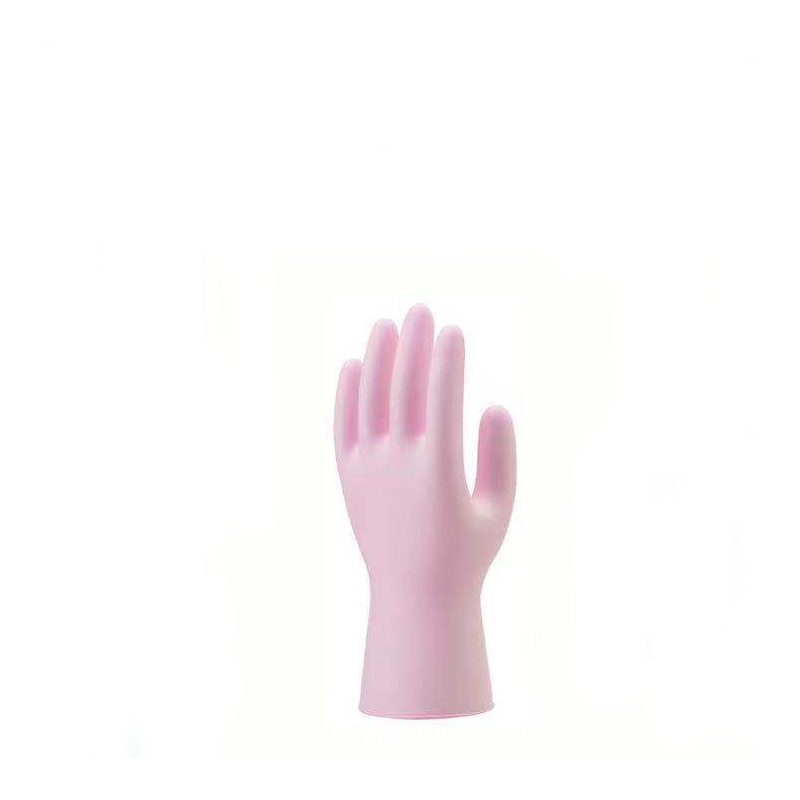 Wanli disposable pvc gloves pink gloves high elastic synthetic protective gloves food grade powder-free 100 boxes