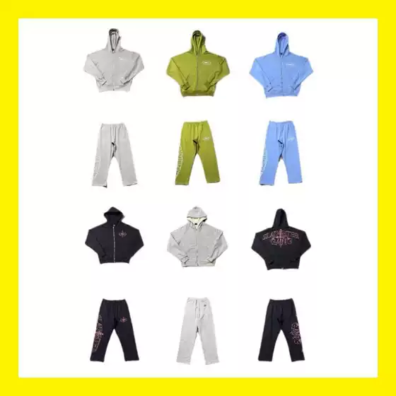 Corteiz American-Style Trendy Brand Alcatraz Zip-Up Hoodie Loose High Street Set Letter Print Sweatshirt and Pants for Men