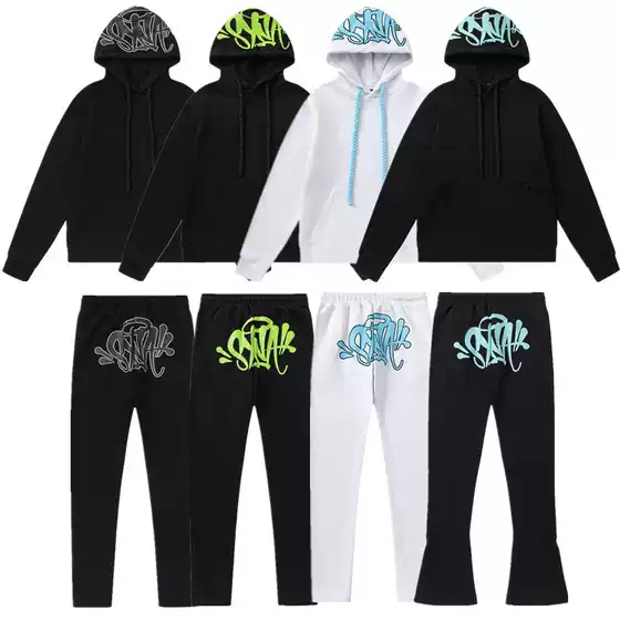 high quality SynaWord American Loose Sweater Hoodie Sweater Y2K Men's and Women's Trendy Couple Casual suit syna