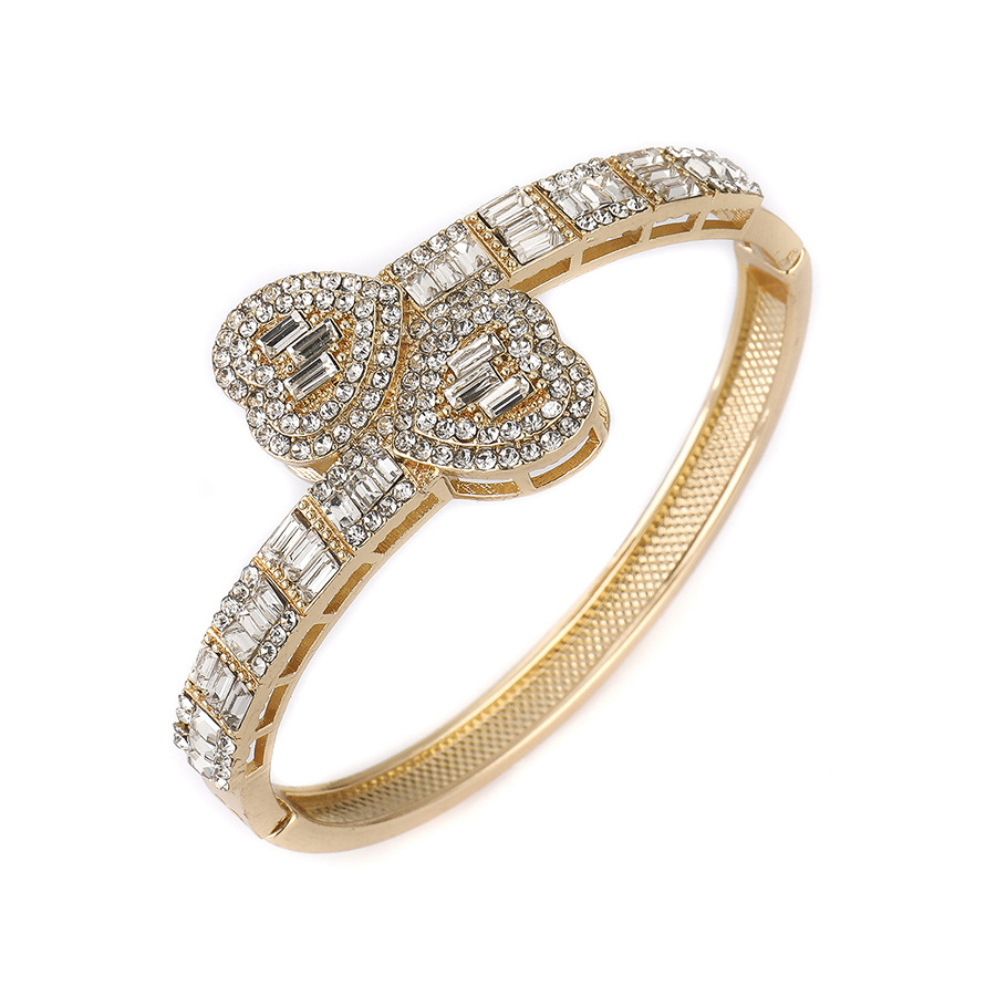 跨境嘻哈满钻爱心手环手镯Hiphop欧美时尚个性手饰 工厂直销批发