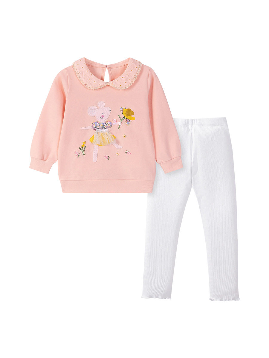 Girls' Long-Sleeve Set Wholesale, Autumn Baby Outfit, Style Kids' Wear