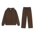 Coffee hooded straight suit