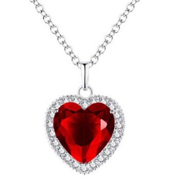 Cross-border Explosions Jewelry Titanic Crystal Gem Love Necklace Temperament Classic Ocean Heart Necklace