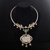Hanfu accessories New Year's battle robe rich with safety lock collar ancient style imitation Jade long necklace Ming