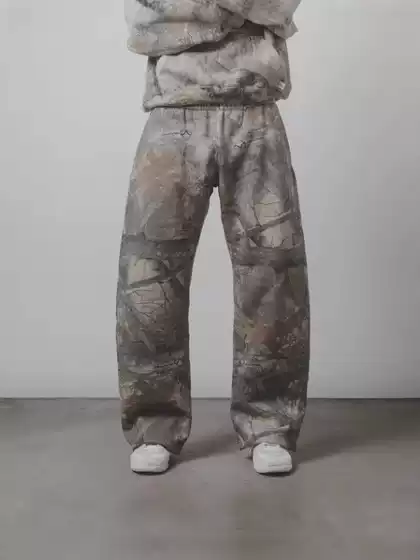 2025 Leaves Camouflage 3D Printed Micro Lara Casual Pants Men's Loose Sports Outdoor Wide Leg Trousers American Style Street Fashion