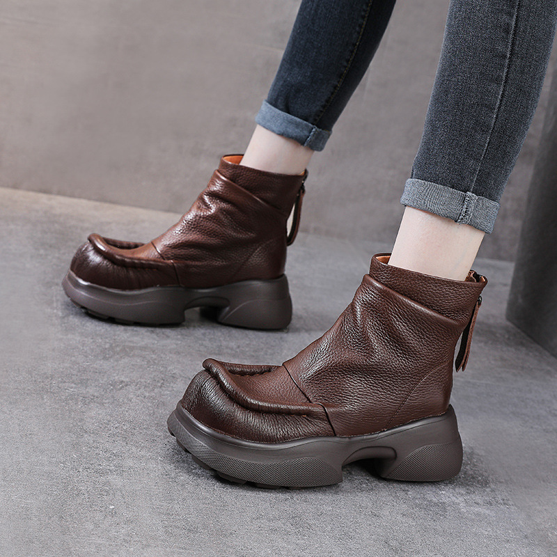 (Mới) Mã A2873 Giá 1880K: Boot Cổ Thấp Nữ Wetdoe Hàng Mùa Xuân Thu Đông Phục Cổ Cổ Điển Đế Cao Giày Dép Nữ Chất Liệu Da Bò G05 Sản Phẩm Mới, (Miễn Phí Vận Chuyển Toàn Quốc).