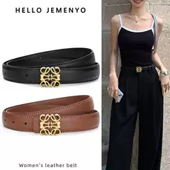 Cross-Border New Style Women's Leather Belt with Vintage Hollow-Out Smooth Buckle, Versatile and High-End Feel, Wholesale for Women's Jeans
