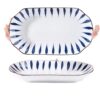 Japanese Underglaze Ceramic Fish Plate Internet Celebrity Household Bowls and Plates Tableware Set New Household Square Plate Special-Shaped Plate