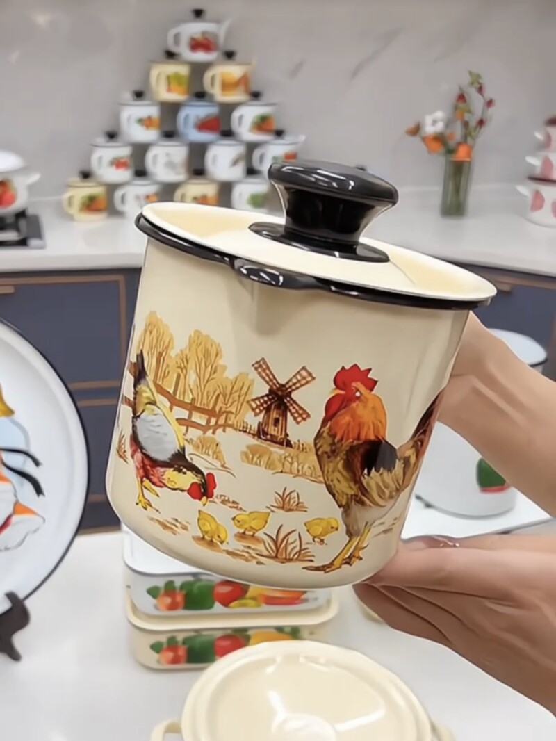 Эмалированная масленка, емкость для масла чили, резервуар для хранения масла, кухня с заостренным горлышком, бытовая термостойкая эмалированная посуда, импортированная из России
