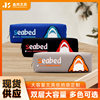 Multifunctional Large-Capacity Pencil Case Double-Layer Simple Oxford Cloth Pencil Case Shark Pattern Pencil Case Stationery Factory Wholesale