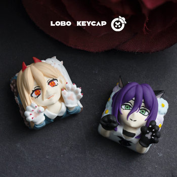 Chainsaw Man Lesepawa Personalized Keycap Single Cute Resin Mechanical Keyboard Cap Customized Esc Gift