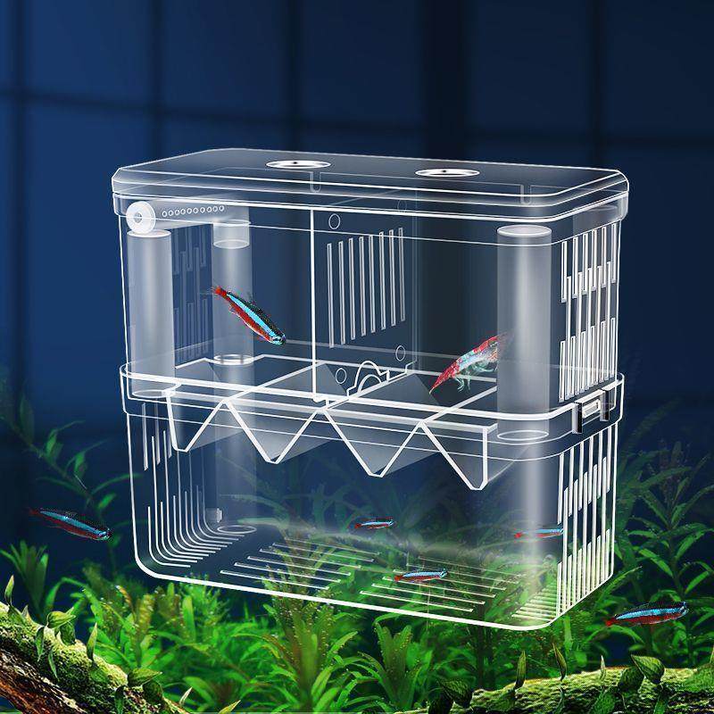 Fish Tank Isolation Box, Hatching Box, Guppy Breeding Box, Tropical Fish Fry Incubator, Large and Small Size Hatching Room