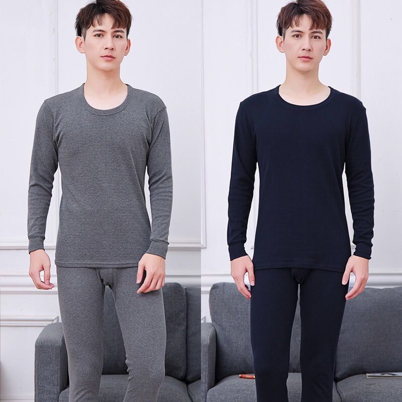 New Spring and Autumn Autumn Clothes and Autumn Pants suit Men's Middle-aged and Elderly People's Thermal Underwear Sweater and Pants Leggings suit Men
