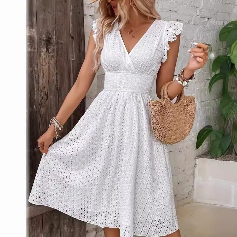 Elegant Ruffle Sleeve Dress Multi Color Summer Style Perfect for Parties Ready to Ship Low MOQ