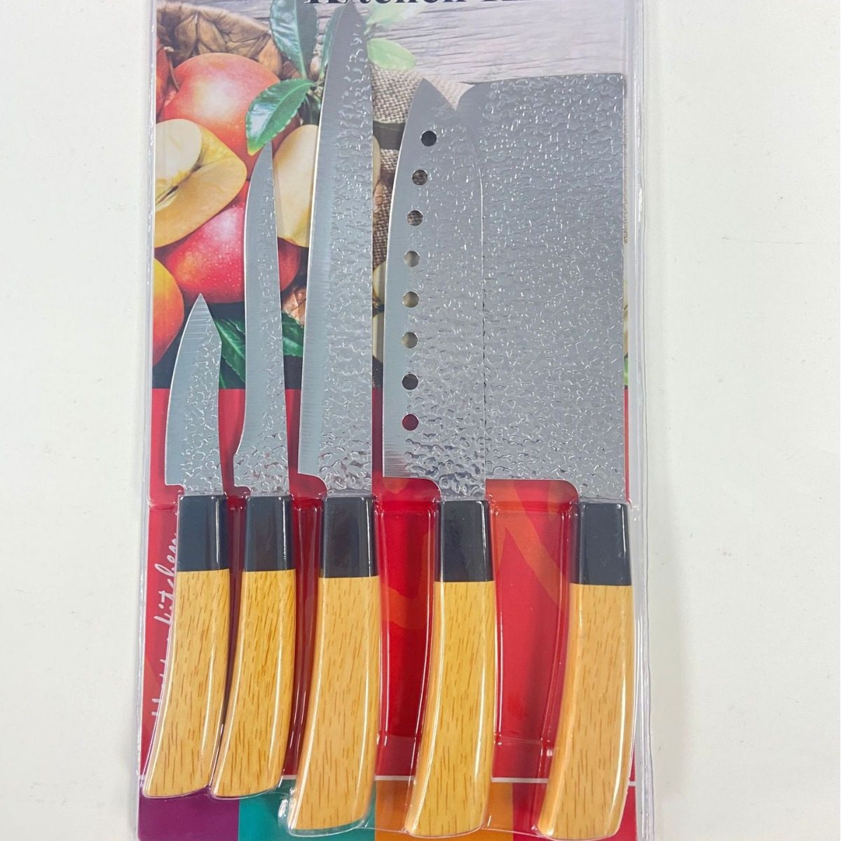 Factory Direct kitchen knife double-sided suction card packaging banana handle 5pc/3pc chef bread fruit knife