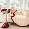 Multifunctional Finished Simulated Rose Bouquet Blanket for Best Friend and Girlfriend Valentine's Day Birthday Gift Flower Shawl