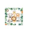 Amazon New Jungle Forest Animal Party Paper Tray Disposable Tableware suit Paper Cup Paper Towel Tablecloth Banner