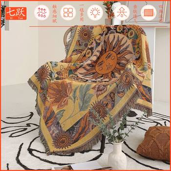 Ins Style Multi-functional Blanket Outdoor Camping Blanket picnic blanket Sofa Blanket Cover Blanket Bohemian Blanket Nap Blanket