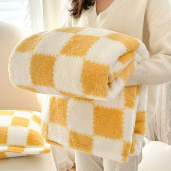 Checkerboard Flannel Thickened Blanket Tafel Nap Sofa Blanket Gift Blanket Air-conditioning Blanket Cross-border Wholesale
