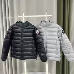 Overseas Version Ss23 Goose Goose Warm Pure Color Hooded Logo Cotton Jacket Men's Cypress Series Jacket Glossy