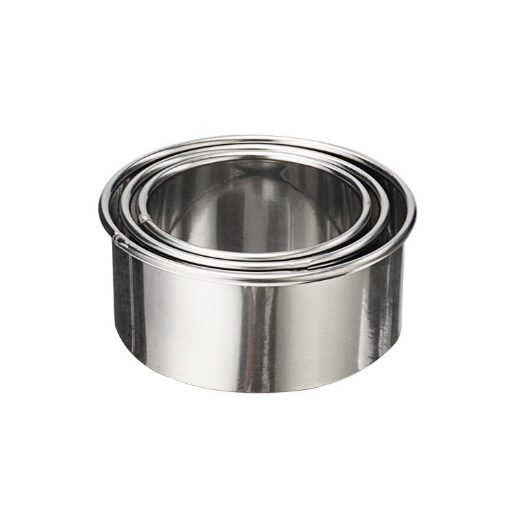 Stainless Steel Round Cookie Mold Dumpling Filling Three-Piece Set Dumpling Wrapper Cutting Mold Package Printing Kitchen Gadgets