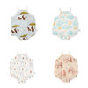 Baby Sling Bag Fart Clothes Summer Thin Bamboo Fiber Gauze Vest Jumpsuit Baby Type a Clothes Crawling Clothes