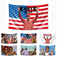 Cross-border Source Amazon US Rapper ye Kanye Hanging Cloth Interior Decoration Polyester Hanging Painting