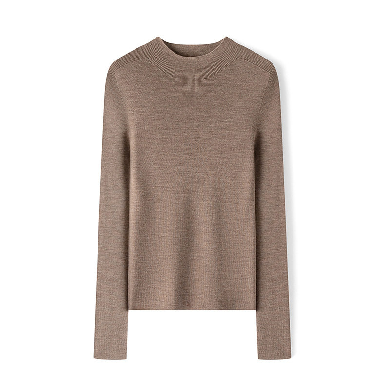 秋冬上新女装岛精无缝机洗美丽诺羊毛衫新澳纱线修身针织衫打底衫