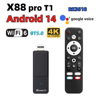 Cross-Border New Product X88 Pro T1 Rk3518 Quad-Core 4K High-Definition Network Player Android 14 Same-Screen Box