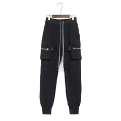 Invisibleivm Dark European and American Multi-Flap Pocket Pants Cargo Pants Ro Cannon Elastic Pants Leggings Pants Slim Casual Pants for Men