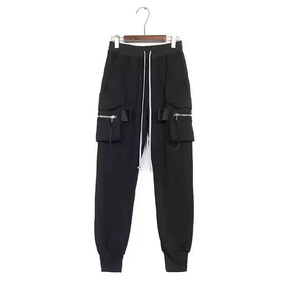 Invisibleivm Dark European and American Multi-Flap Pocket Pants Cargo Pants Ro Cannon Elastic Pants Leggings Pants Slim Casual Pants for Men