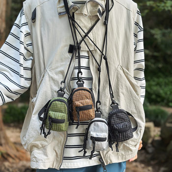 New Headphone Bag Mini Coin Purse Ins Trendy Brand Personalized Small Shoulder Bag Key Bag Men and Women Hanging Neck Small Bag Outdoor