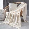 Scandinavian Style Sofa Blanket Office Nap Blanket Tassel Knitted Ball Wool Casual Air Conditioning Small Blanket Spring & Fall
