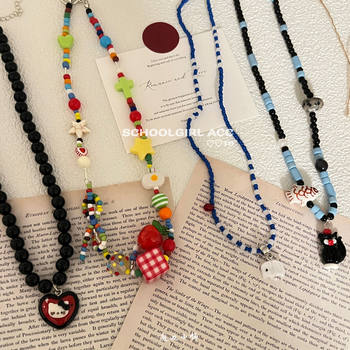 Summer dopamine series ~ color fun necklace sweet cool female accessories Korean ins niche senior clavicle chain
