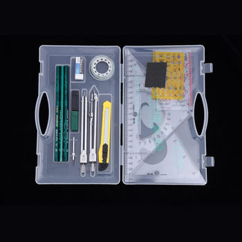 Hero brand plastic box H252S/H617 combination instrument mechanical drawing tool metal compasses suit customized by manufacturers