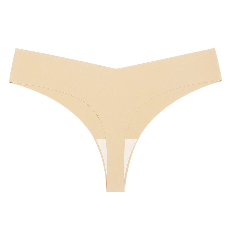 欧美低腰冰丝裸感无痕纯棉裆透气大码T型内裤 女士性感一片式内裤