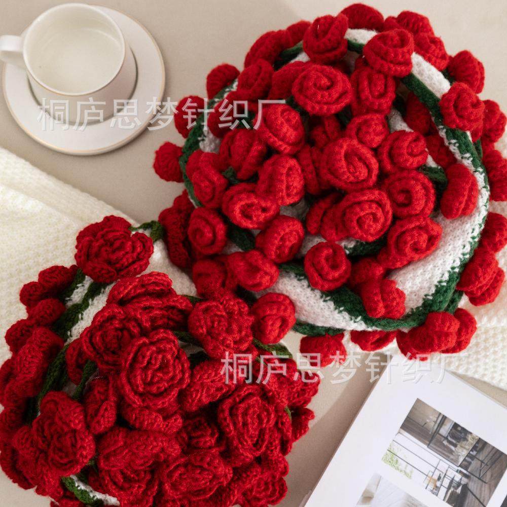 Ready-Made Factory Direct Sales into a Bouquet of Flowers! Rose Bouquet Blanket Finished Nap Flower Blanket Decorative Blanket