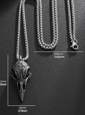 temu乌鸦钛钢欧美新款吊坠