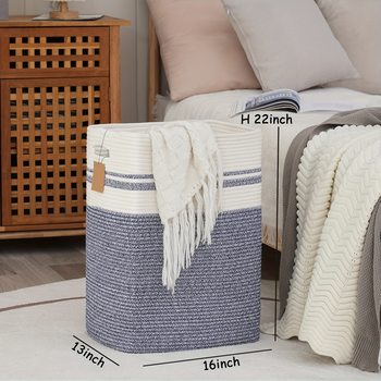 Dirty clothes basket large capacity cross-border hot cotton rope storage basket source factory supply foldable basket laundry basket