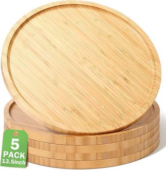 Cross-Border round bamboo tray serving plate suitable for kitchen fruit bread coffee table family hotel restaurant