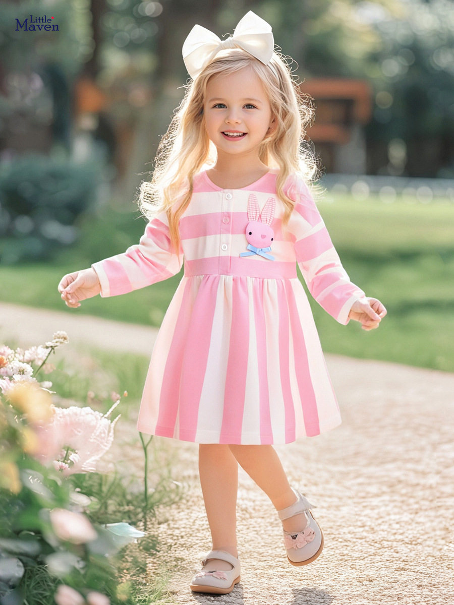 Girls' Dress, [Style] Children's Skirt, Cute Striped Skirt for Girls