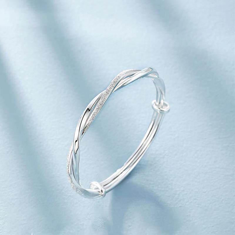Mobius Ring Silver Bracelet Women's Silver Plated Bracelet Young 520 Mother's Day Gift for Girlfriends Fashion All-match
