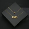 Cross-border 2024 personalized titanium steel year necklace birthday digital stainless steel necklace jewelry wholesale birthday gift
