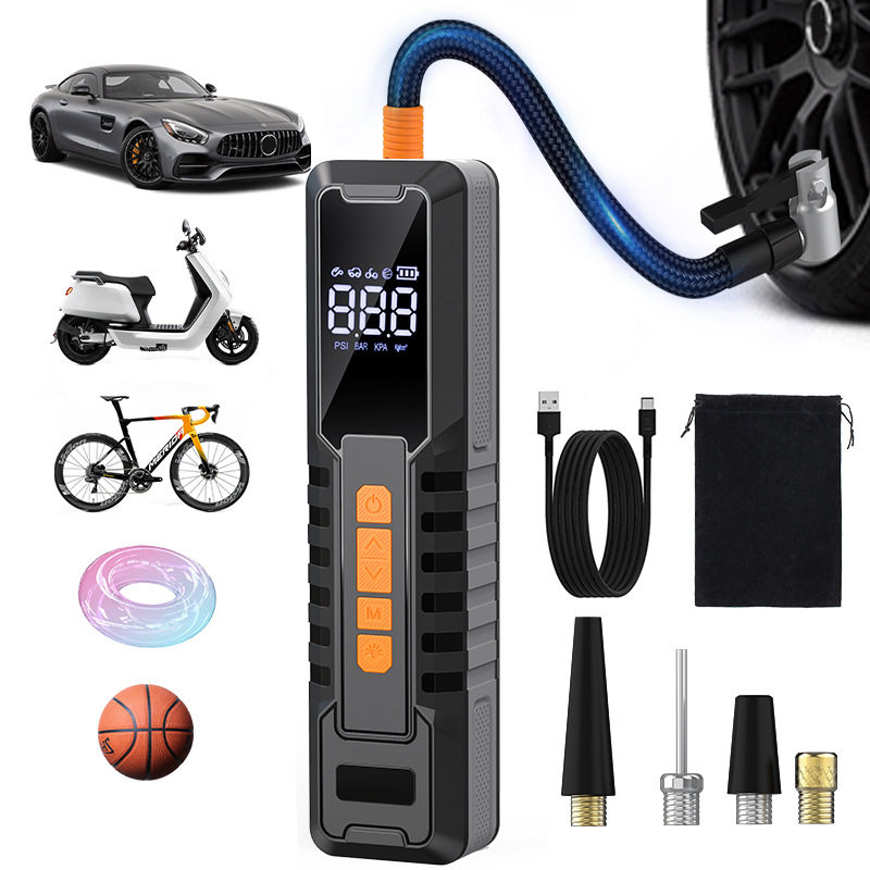 Cross-Border 19-Cylinder Electric Car Air Pump, Intelligent Dual Digital Display Tire Inflator, Portable Lighting Air Pump