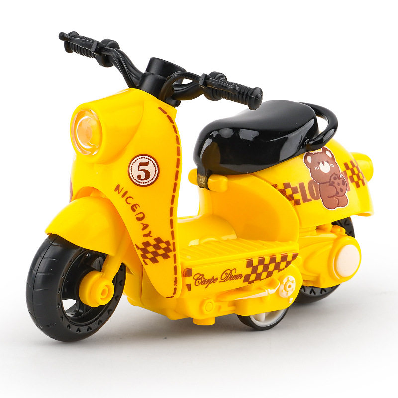 跨境代发儿童玩具男孩宝宝仿真合金摩托车摆件钥匙扣模型玩具车子